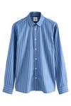 Next Langarmhemd Slim Fit Hellblau/Dunkelblau/Blau