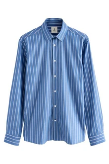 Next Langarmhemd Slim Fit Hellblau/Dunkelblau/Blau Next Langarmhemd Slim Fit Hellblau/Dunkelblau/Blau