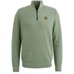 PME LEGEND Strickpullover Half Zip Collar Dunkelgrün/Grün/Hellgrün