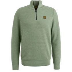 PME LEGEND Strickpullover Half Zip Collar Dunkelgrün/Grün/Hellgrün