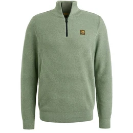 Strickpullover - Half Zip Collar Cotton Mouline -