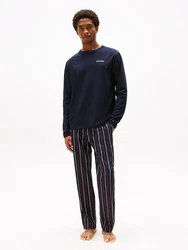 Tommy Hilfiger Underwear Schlafanzug LS WOVEN PJ SET PRINT desert sky