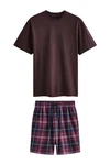 Next Pyjama Motion Flex (2 tlg) Dunkelrot/Bordeaux/Lila