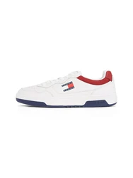 Tommy Jeans Sneaker 'ESS' TJM CUPSOLE LEATHER navy/dunkelrot/wei