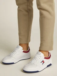 Tommy Jeans Sneaker 'ESS' TJM CUPSOLE LEATHER navy/dunkelrot/wei