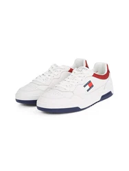 Tommy Jeans Sneaker 'ESS' TJM CUPSOLE LEATHER navy/dunkelrot/wei