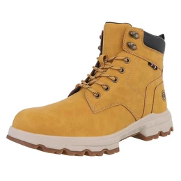 Herren Schnrschuhe Freizeit Stiefelette (88491795) Blockabsatz Boots in Camel