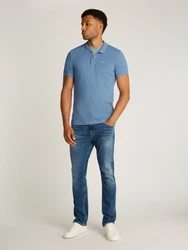Tommy Jeans Poloshirt TJM SLIM PLACKET POLO Hellblau/Blau