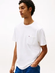 Tommy Hilfiger T-Shirt ESSENTIAL SOLID POCKET TEE Weiß/Rot/Creme