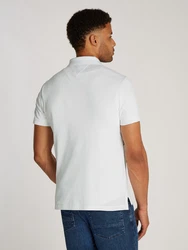 Tommy Hilfiger Poloshirt Global Stripe Blocking Reg Polo mit Logo-Stickerei und Logo-Streifen weiß