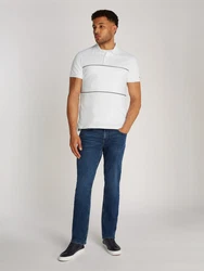 Tommy Hilfiger Poloshirt Global Stripe Blocking Reg Polo mit Logo-Stickerei und Logo-Streifen weiß
