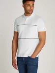 Tommy Hilfiger Poloshirt Global Stripe Blocking Reg Polo mit Logo-Stickerei und Logo-Streifen weiß