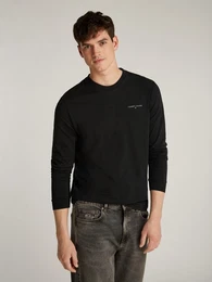Langarmshirt TJM SLIM LINEAR CHEST LS TEE EXT in Unifarbe