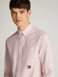Tommy Jeans Langarmhemd TJM STRIPE OXFORD SHIRT EXT Rosa