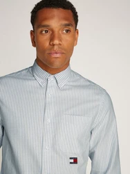 Tommy Jeans Langarmhemd TJM STRIPE OXFORD SHIRT EXT Hellblau/Grau
