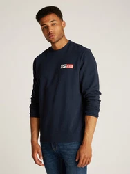 Tommy Jeans Sweatshirt TJM REG ENTRY GRAPHIC CREW EXT Dunkelblau/Blau/Hellblau