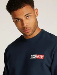 Tommy Jeans Sweatshirt TJM REG ENTRY GRAPHIC CREW EXT Dunkelblau/Blau/Hellblau