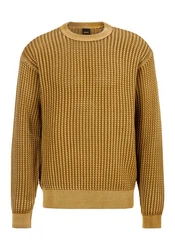 BOSS Strickpullover Agolan  Gelb/Braun/Beige