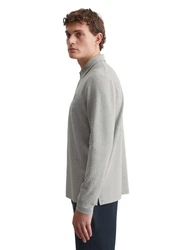 Marc O'Polo Langarm-Poloshirt Khaki/Hellgrau/Grau