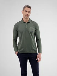 LERROS Poloshirt Langarmpolo Dunkelgrün/Grün/Khaki