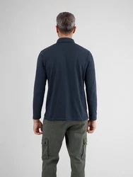 LERROS Poloshirt Langarmpolo Dunkelblau/Blau/Hellblau