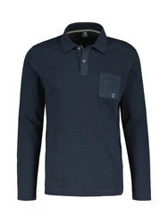 LERROS Poloshirt Langarmpolo Dunkelblau/Blau/Hellblau