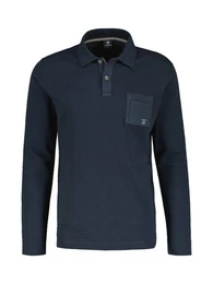Poloshirt Langarmpolo in Struktur-Baumwollqualitt
