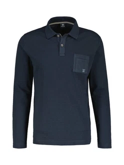 LERROS Poloshirt Langarmpolo Dunkelblau/Blau/Hellblau