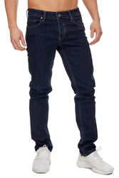 Elara Herren Jeans Slim Fit Hose Denim Stretch Chunkyrayan Dunkelblau