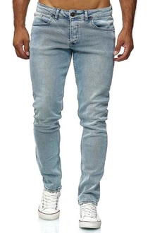 Elara Herren Jeans Slim Fit Hose Denim Stretch Chunkyrayan Hellblau/Blau Elara Herren Jeans Slim Fit Hose Denim Stretch Chunkyrayan Hellblau/Blau