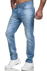 Elara Herren Jeans Slim Fit Hose Denim Stretch Chunkyrayan Hellblau/Blau