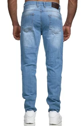 Elara Herren Jeans Slim Fit Hose Denim Stretch Chunkyrayan Hellblau/Blau