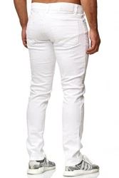 Elara Herren Jeans Slim Fit Hose Denim Stretch Chunkyrayan Weiß/Creme