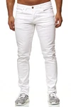 Elara Herren Jeans Slim Fit Hose Denim Stretch Chunkyrayan Weiß/Creme