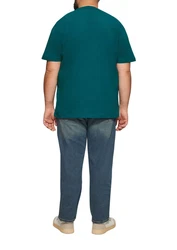 s.Oliver Kurzarmshirt T-Shirt mit Crew Neck und Frontprint Artwork Türkis/Grün/Blau