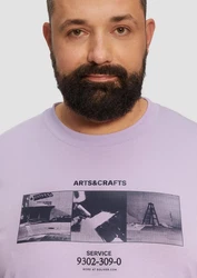 s.Oliver Kurzarmshirt T-Shirt mit Crew Neck und Frontprint Artwork 