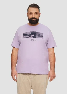 s.Oliver Kurzarmshirt T-Shirt mit Crew Neck und Frontprint Artwork s.Oliver Kurzarmshirt T-Shirt mit Crew Neck und Frontprint Artwork