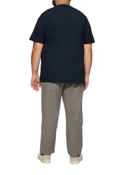 s.Oliver Kurzarmshirt T-Shirt mit Crew Neck und Frontprint Artwork Dunkelblau/Braun/Blau