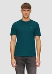s.Oliver Kurzarmshirt Crew-Neck-Shirt mit Logo Türkis/Grün