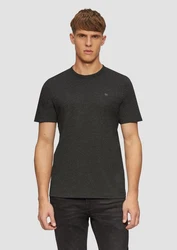 s.Oliver Kurzarmshirt Crew-Neck-Shirt mit Logo Dunkelgrau/Khaki/Dunkelgrün/Grau