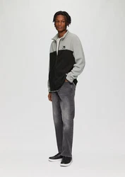 QS Outdoorjacke Fleecejacke mit Stehkragen Hellgrau/Grau/Dunkelgrau