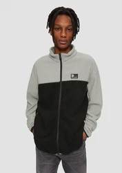 QS Outdoorjacke Fleecejacke mit Stehkragen Hellgrau/Grau/Dunkelgrau