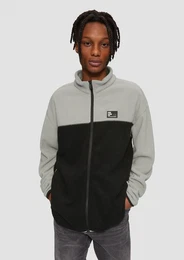 Outdoorjacke Fleecejacke mit Stehkragen Teilungsnaht