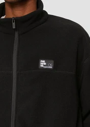 QS Outdoorjacke Fleecejacke mit Stehkragen Schwarz/Hellblau