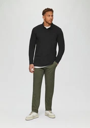s.Oliver Poloshirt aus Piqué mit Logo-Stickerei Schwarz/Dunkelblau
