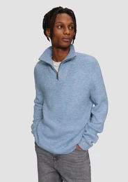 Strickpullover Strick-Troyer mit Rippstruktur