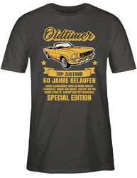 Shirtracer T-Shirt 60 Jahre Oldtimer 60. Geburtstag Silber/Gelb/Orange/Dunkelgrün