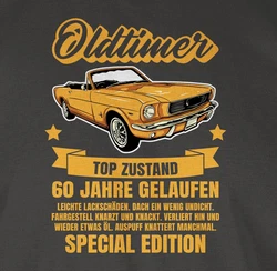 Shirtracer T-Shirt 60 Jahre Oldtimer 60. Geburtstag Silber/Gelb/Orange/Dunkelgrün