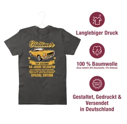 Shirtracer T-Shirt 60 Jahre Oldtimer 60. Geburtstag Silber/Gelb/Orange/Dunkelgrün