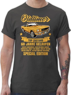 Shirtracer T-Shirt 60 Jahre Oldtimer 60. Geburtstag Silber/Gelb/Orange/Dunkelgrün Shirtracer T-Shirt 60 Jahre Oldtimer 60. Geburtstag Silber/Gelb/Orange/Dunkelgrün